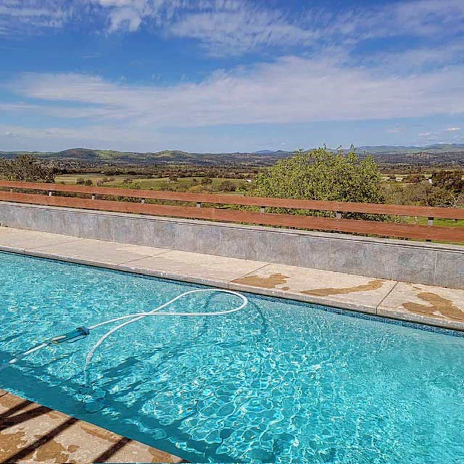 Crystal clear swimming pool in Madera, California